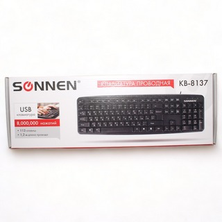 Клавиатура проводная Сонен КВ-8137 104 клавиши+12 допол.мультимедия,черн. 512652